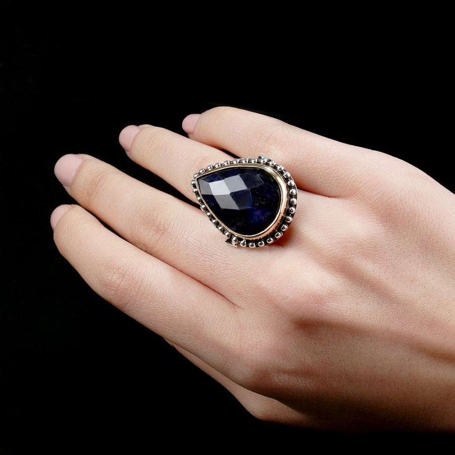 DAMLA KESİM KÖK SAFİR TAŞLI BAYAN YÜZÜK Orijinal