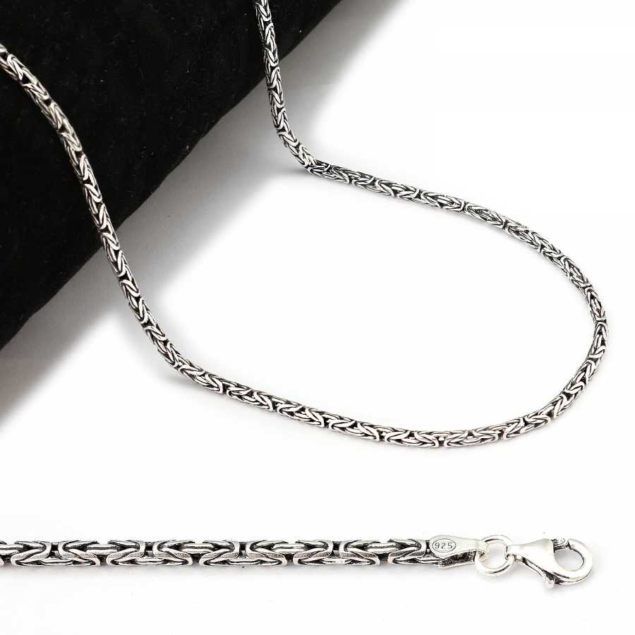 İNCE KRAL MODELİ GÜMÜŞ ERKEK ZİNCİR Orijinal Gumusbox