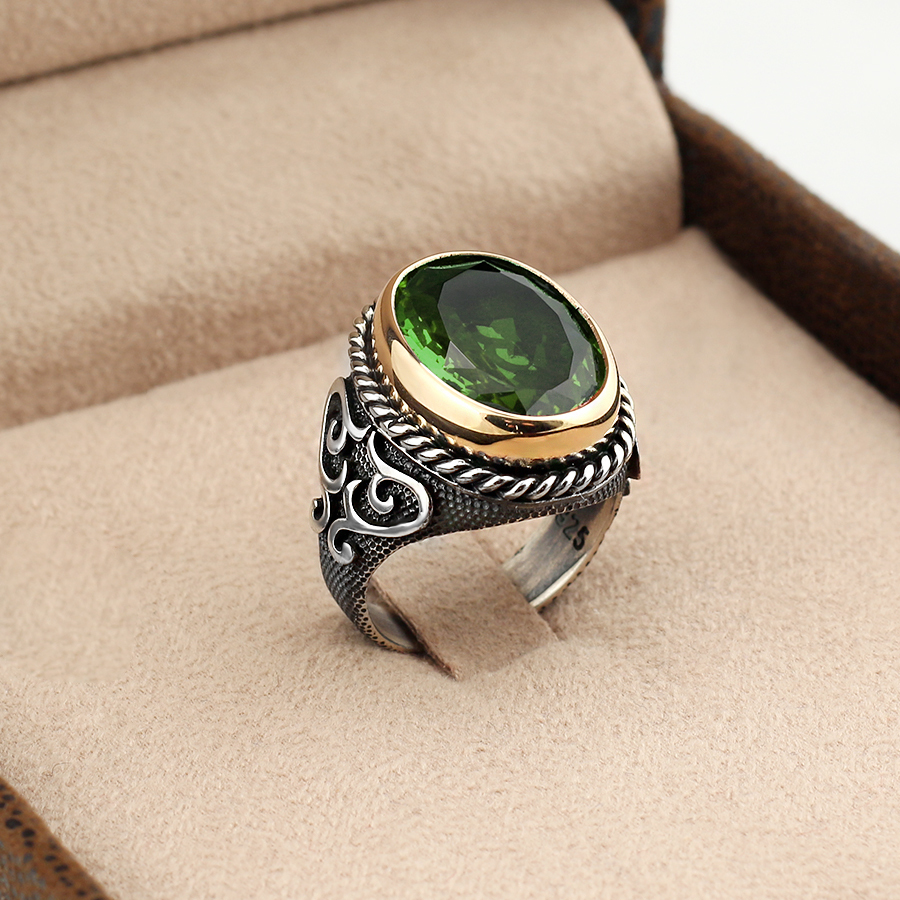 ÖZEL OSMANLI TASARIMI RENK DEĞİŞTİREN ZULTANİT TAŞLI GÜMÜŞ