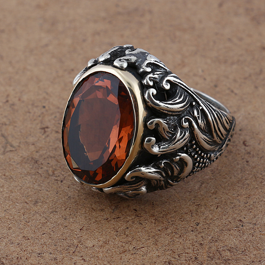 Renk Değiştiren Zultanit Taşlı Gümüş Yüzük Orijinal