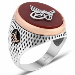 Gumusbox - AKİK TAŞ ÜZERİNE OSMANLI TUĞRASI YÜZÜK