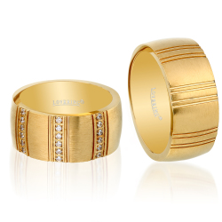 Lovering - ALTIN KAPLAMA ÇİFT ÇELİK ALYANS