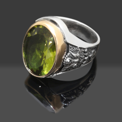 Gumusbox - AY YILIDIZ VE DEVLET ARMASI TASARIMLI ZULTANİT TAŞLI GÜMÜŞ YÜZÜK