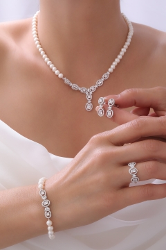 Celeste Oval İnci Seti