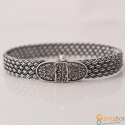 Gumusbox - El Örmesi Gümüş İşlemeli Bileklik