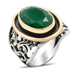 Gumusbox - EL YAPIMI KÖK ZÜMRÜT TAŞLI ÖZEL TASARIM YÜZÜK