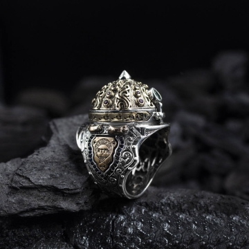 Gumusbox - Eski Usul İslam Usta Fetih Modeli Gümüş Yüzük