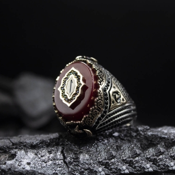 Gumusbox - Eski Usul İslam Usta Kutlu Zafer Modeli Gümüş Yüzük