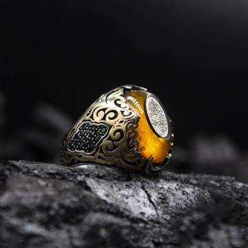 Gumusbox - Eski Usul İslam Usta Bahra Modeli Gümüş Yüzük