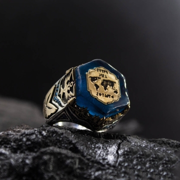 Gumusbox - Eski Usul İslam Usta Miras Modeli Gümüş Yüzük