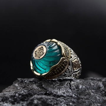 Gumusbox - Eski Usul İslam Usta Nar-ı Aşk Modeli Gümüş Yüzük