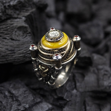 Gumusbox - Eski Usul İslam Usta Neyzen Modeli Gümüş Yüzük