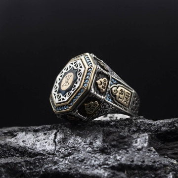 Gumusbox - Eski Usul İslam Usta Selçuklu Modeli Gümüş Yüzük