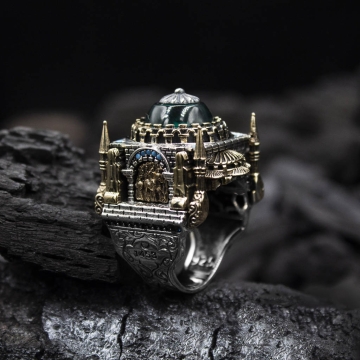 Gumusbox - Eski Usul İslam Yeni Çağ Modeli Gümüş Yüzük