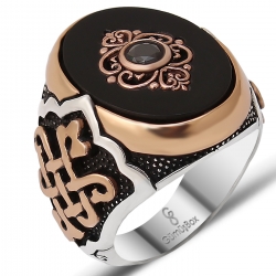 Gumusbox - GÜMÜŞ ONİKS TAŞLI MOTİF İŞLEMELİ ERKEK YÜZÜK