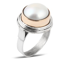 Gumusbox - İNCİ TAŞLI GÜMÜŞ BAYAN YÜZÜK