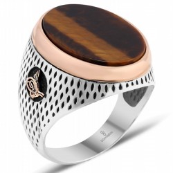 Gumusbox - KAPLAN GÖZÜ TAŞLI GÜMÜŞ YÜZÜK