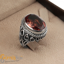 Gumusbox - KENARLARI DAMLA MODELİ ZULTANİT TAŞLI GÜMÜŞ YÜZÜK