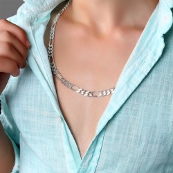 Gumusbox - KUŞ GÖZÜ MODELİ GÜMÜŞ ERKEK ZİNCİR