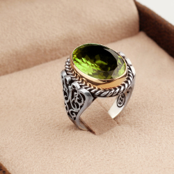 Gumusbox - OSMANLI İŞLEMELİ RENK DEĞİŞTİREN ZULTANİT TAŞLI GÜMÜŞ YÜZÜK