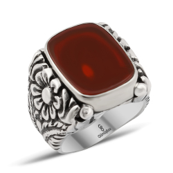 Gumusbox - ÖZEL TASARIM AKİK TAŞLI GÜMÜŞ YÜZÜK