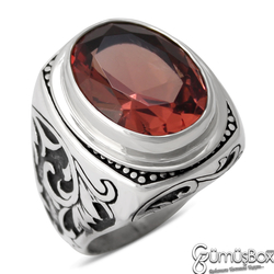 Gumusbox - Özel Tasarım Çiçek İşlemeli Renk Değiştiren 'Zultanit' Taşlı Gümüş Yüzük