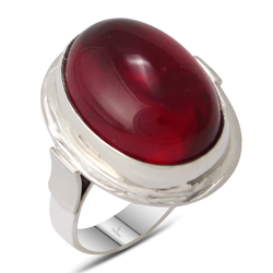 Gumusbox - Özel Tasarım Doğal Lal Taşlı Gümüş Bayan Yüzük