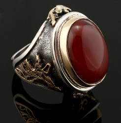 Gumusbox - ÖZEL TASARIM EL YAPIMI AKİK TAŞLI YÜZÜK