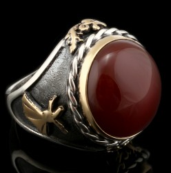 Gumusbox - ÖZEL TASARIM EL YAPIMI AKİK TAŞLI YÜZÜK