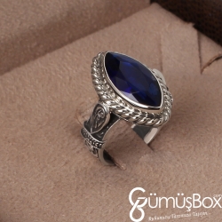 Gumusbox - ÖZEL TASARIM EL YAPIMI PARLAMENT ZİRKON TAŞLI BAYAN YÜZÜK