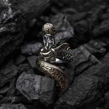 Gumusbox - Eski Usul İslam Usta Gökpusat Modeli Gümüş Yüzük