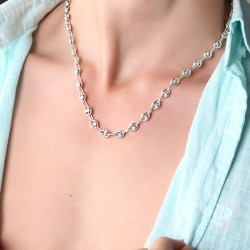 Gumusbox - ÖZEL TASARIM GÜMÜŞ ERKEK BOYUN ZİNCİRİ