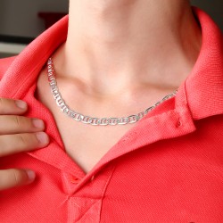 Gumusbox - ÖZEL TASARIM GÜMÜŞ ERKEK ZİNCİR