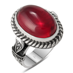 Gumusbox - Özel Tasarım Lal Taşlı Gümüş Bayan Yüzük