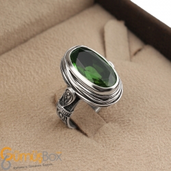 Gumusbox - ÖZEL TASARIM MEKİK MODELİ ZULTANİT TAŞLI BAYAN GÜMÜŞ YÜZÜK