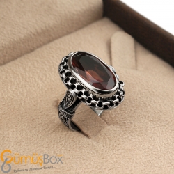 Gumusbox - ÖZEL TASARIM MEKİK TAŞLI ZULTANİT GÜMÜŞ BAYAN YÜZÜK