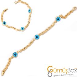 Gumusbox - Özel Tasarım Nazar Boncuk Modeli Gümüş Yüzük