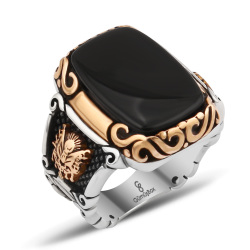 Gumusbox - ÖZEL TASARIM ONİKS TAŞLI GÜMÜŞ YÜZÜK