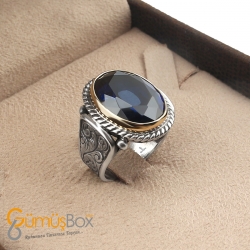 Gumusbox - ÖZEL TASARIM PARLAMENT ZİRKON TAŞLI GÜMÜŞ YÜZÜK