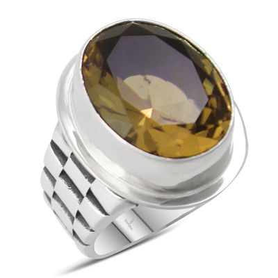 Özel Tasarım Rolex Modeli Renk Değiştiren 'Zultanit' Taşlı Gümüş Yüzük
