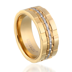 Lovering - ÖZEL TASARIM SARI RENKLİ TEK ERKEK ÇELİK ALYANS