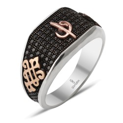 Gumusbox - ÖZEL TASARIM ZİRKON TAŞ İŞLEMELİ ELİF VAV YÜZÜK