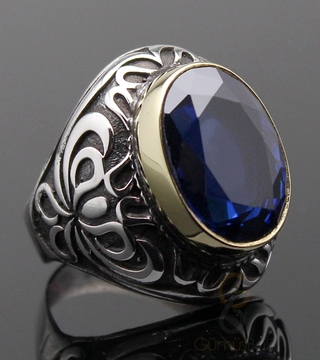 Gumusbox - Parlament Zirkon Taşlı Tasarım Gümüş Yüzük