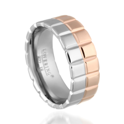 Gumusbox - ROSE VE GUMUS RENK BAY BAYAN TEK ÇELİK ALYANS