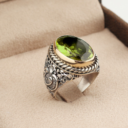 Gumusbox - VAVLI OSMANLI TASARIM ZULTANİT TAŞLI GÜMÜŞ YÜZÜK