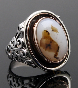 Gumusbox - Yemen Akiği Taşlı Tasarım Yüzük