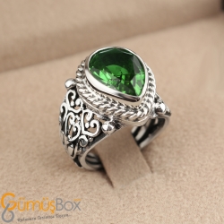 Gumusbox - ZULTANİT DAMLA TAŞ KESİM BAYAN GÜMÜŞ YÜZÜK